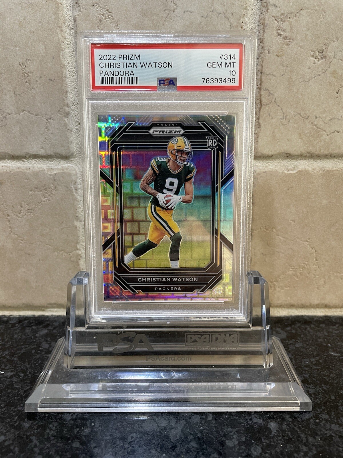 2022 Christian Watson RC #314 Panini Pandora Prizm PSA 10 Gem Mint #155/400!