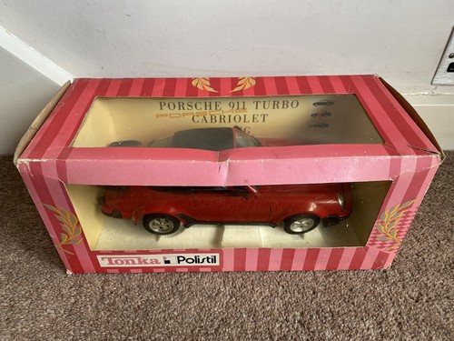 Tonka Polistil Porsche 911 Turbo Cabriolet, 1:16 Scale, Die Cast, Boxed, Red. - Picture 5 of 10