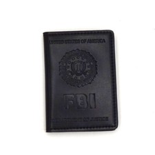 Leather Wallet ID Card Driving License ID Card Holder Case With FBI Stamp