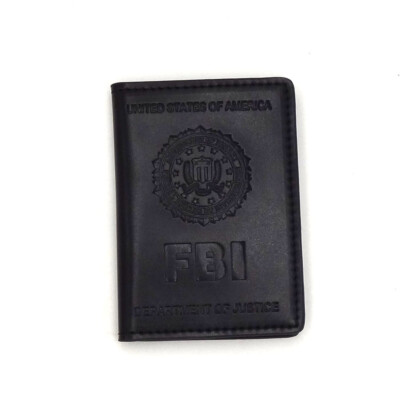 Leather Wallet ID Card Driving License ID Card Holder Case With FBI Stamp 