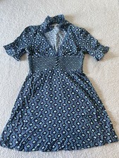 Urban Outfitters Blue Teal Retro Style Mini Dress Short Sleeve Size Small NWOT