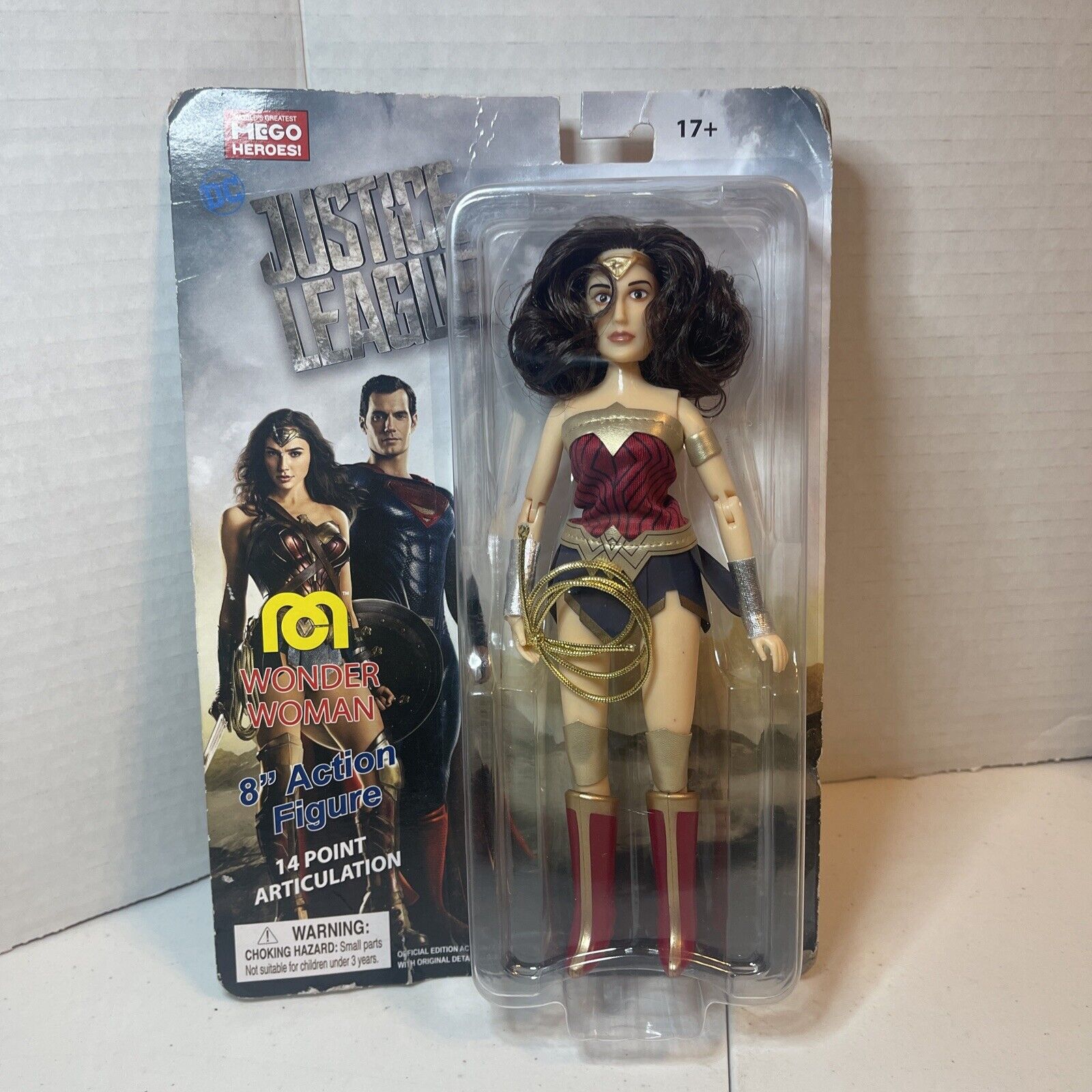 DC JUSTICE LEAGUE WONDER WOMAN MEGO Heros. 8 inch figure. New Sealed.