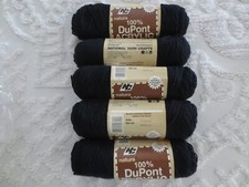 5-3 oz. Skeins National Yarn Crafts NATURA Acrylic 619 BLACK Lot 44581A-L3 YARN