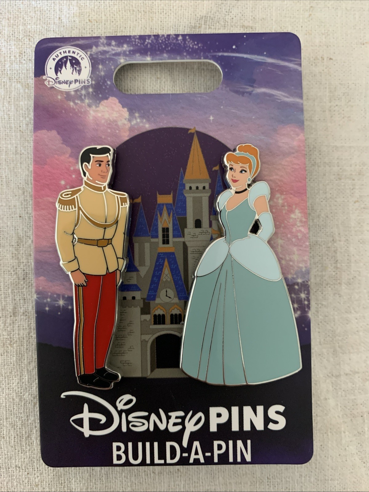 2026 Disney Parks Build A Pin 2 Pin Set Cinderella & Prince Charming New
