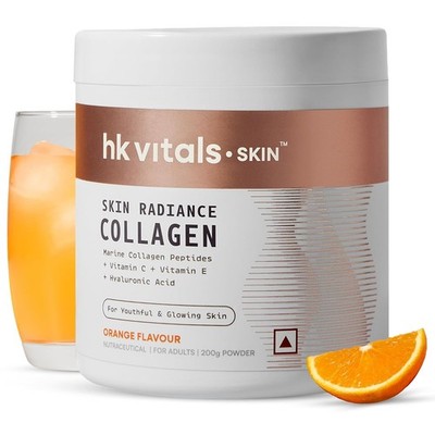 HK Vitals Skin Radiance Marine Collagen Powder Orange Flavour with Vitamin C & E