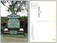 Intl Peace Garden Monument ND Canada US Young Citizens League 1950 Postcard
