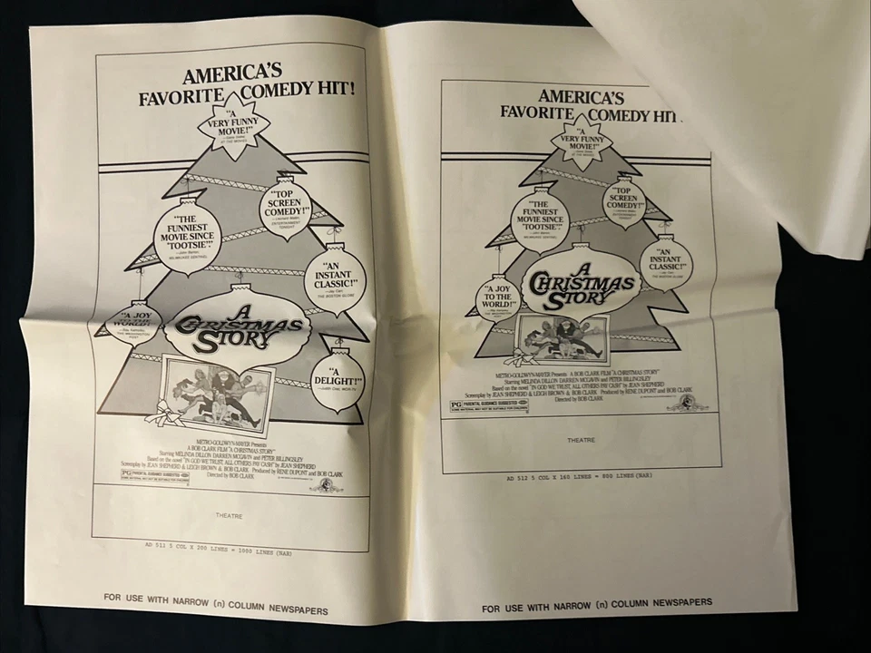 A CHRISTMAS STORY Original 1983 UNCUT Ad Slicks (4 PAGES) - VERY RARE! - Image 4 of 4