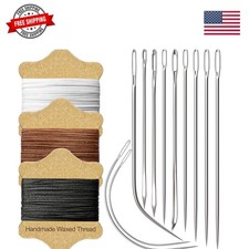 Upholstery Repair Kit: Waxed Sewing Thread 3 Colors Heavy Duty Needles 11 P...