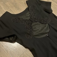 Maggy London Little Black Dress Butterfly Back Cut Out Formal Size 12 Slit Maxi