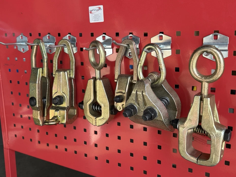 6pcs Auto Body Repair Self Tightening Pulling Clamp Long Nose 3 Way C Clamps Set - Image 2 of 4