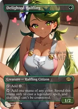 MTG - Delighted Halfling - Fanart Borderless Style - EDH / Playtest
