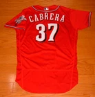CINCINNATI REDS 2016 LOS ROJOS RAMON CABRERA GAME USED WORN JERSEY WITH MLB HOLO