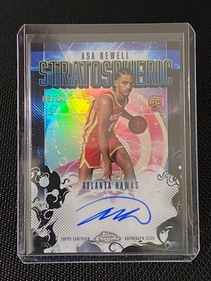 2025-2026 Topps Chrome Basketball Asa Newell Stratospheric Auto #09/10 Hawks