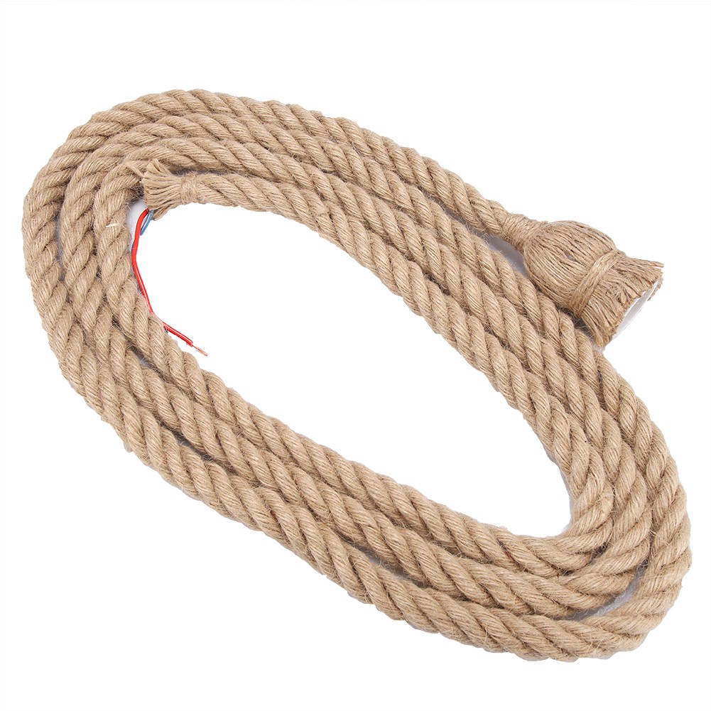 E27 Vintage Hemp Rope Ceiling Light Base Pendant Lamp Bulb Holder GL