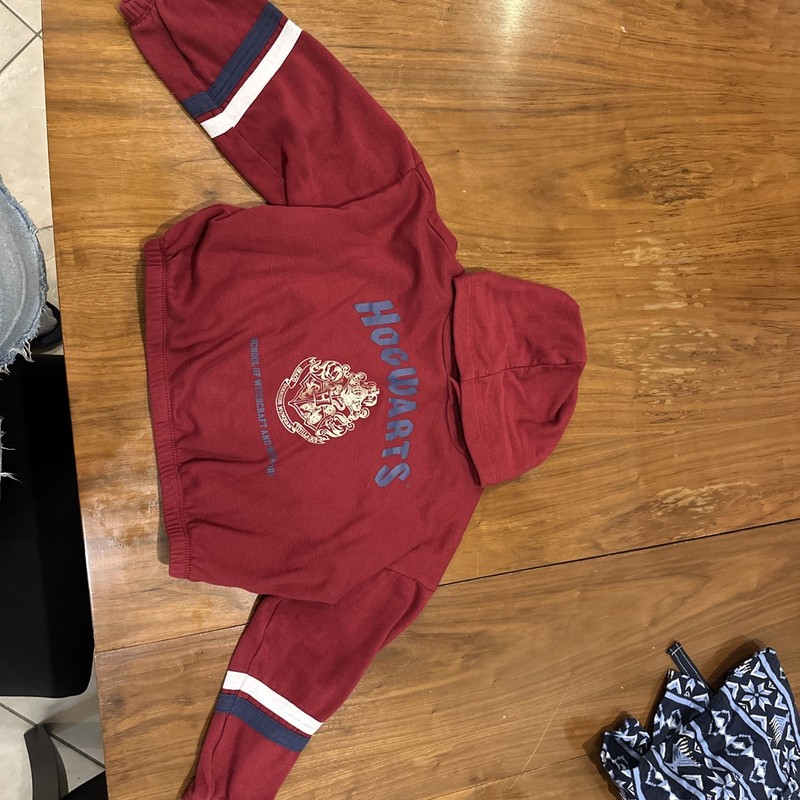Kids HOGWARTS Harry Potter Size 8 Hooded Sweatshirt (burgundy) Waist Length