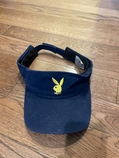 Playboy Navyyellow Vintage Visor Hat Adjustable Bunny Logo