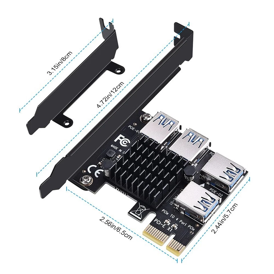 ELUTENG PCIe 1-4 USB 3.0 Riser Card – Expand PCI‑E X1 to Four USB 3.0 Slots - Image 4 of 4