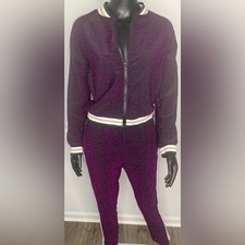 Women's Purple Shimmery 2 Piece Tracksuit