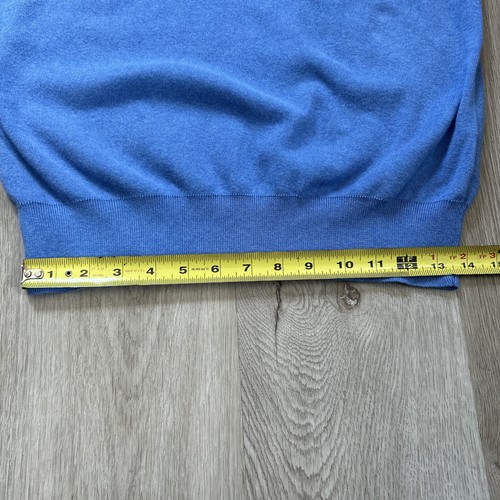 Polo Ralph Lauren maglione uomo blu medio cotone 1/4 zip piccolo pony preppy a costine - Foto 8 di 11