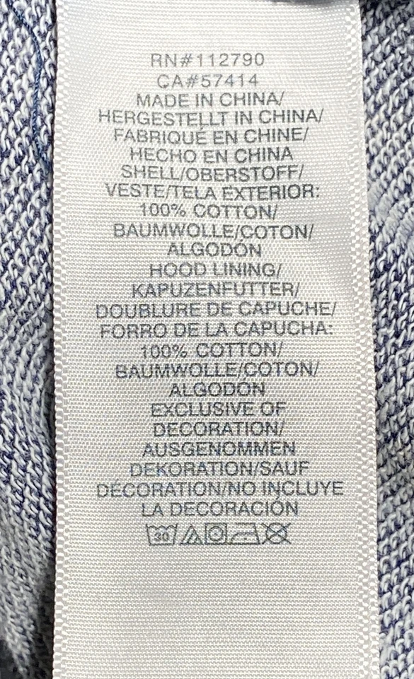 Sudadera con Capucha True Religion Azul Gira Mundial Gráfico Jean Look Cremallera Completa Para Mujer Talla S Foto 4 de 4