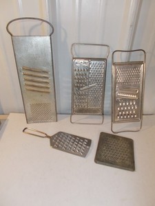 Vintage ALL IN ONE Zester Grater Slicer Lot Of 5 Metal Hand Held
