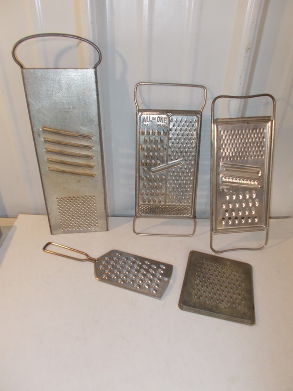 Vintage ALL IN ONE Zester Grater Slicer Lot Of 5 Metal Hand Held