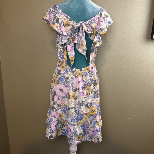 Vestido Monteau Los Angeles Mujer M Por encima de la rodilla Floral Corbata Espalda - Imagen 5 de 13
