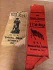 Original GAR Ribbons 111th Regt O.V.I. 1897 & 1907 Toledo Ohio Annual Reunion