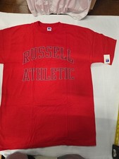 VTG 90s Russell Athletic T-Shirt Deadstock Red Made In USA Size XL New Old Stock