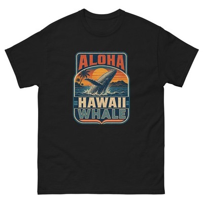 Aloha Hawaii Whale T-Shirt | Unisex Tee Mens Womens Beach Surf Tropical Gift