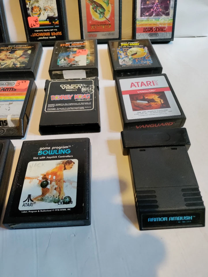 Lot of 21 Atari Cartridge Games - Donkey Kong etc. Few Intellivision. Free Ship! - Image 2 of 4