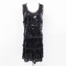 snc RED VALENTINO Dress Black Sleeveless Sequin Lace Women s 661081
