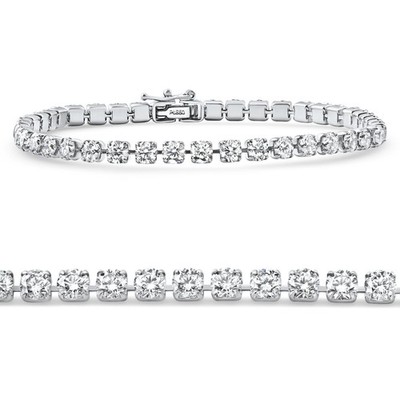Tennisarmband Platin 6 kt Diamant 7 Zoll im Labor gezüchtet