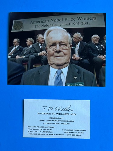 Thomas Weller (Nobel Prize Medicine 1954) Hand Autographed Signed Business Card