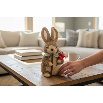 Ashland Sisal Bunny Easter Decor Women OS Brown Brand New Straw Rabbit Figurine