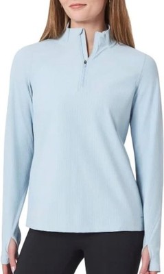 NWT Mondetta Women's Active Ribbed 1/2 Zip Top Blue Size M, L