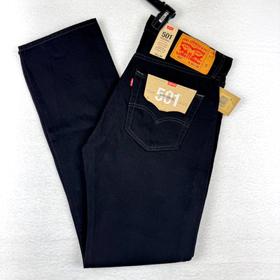 NWT Levi's 501 Mens 33x34 Black Denim Jeans Straight Leg Classic