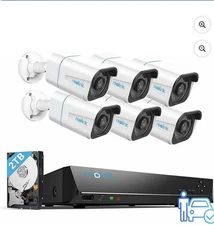 8CH 4K Security Camera System 6pcs H.265 Bullet Wired PoE Cameras 2TB HDD 8CHNVR