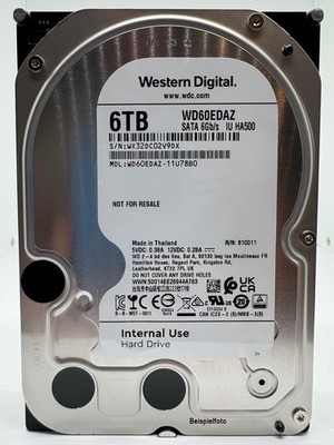 Western Digital 6TB WD60EDAZ intern Festplatte 5400 RPM SATA3 6 TB SATA 3