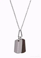 Emporio Armani Stainless Steel Double Dog Tag Necklace Silver Men's