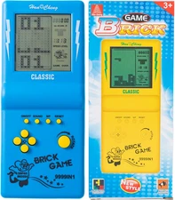 Retro Handheld Brick Game Console,Tank/Racing/Building Block Game,3.5-Inch Large