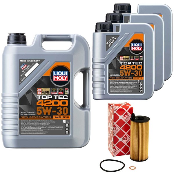 MotoröL Set 4200 5W-30 Liqui Moly 8 Liter + ÖLfilter FüR BMW 5Er 7Er 530D 740D-image
