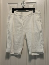 Eileen FIsher Linen Viscose Shorts, White, Size 12, EUC