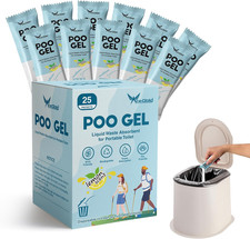 Portable Poo Gel, Portable Toilet Powder Gel, 25/60/100 Packets Poo Absorbent Ge