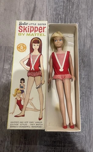 Vintage 1963 SKIPPER DOLL (Barbie's Little Sister) Blonde Original w/ Box #0950