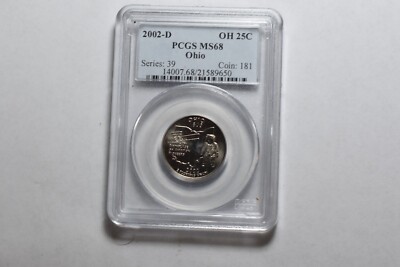 2002 P PCGS MS68 Ohio State Quarter With Flag | eBay