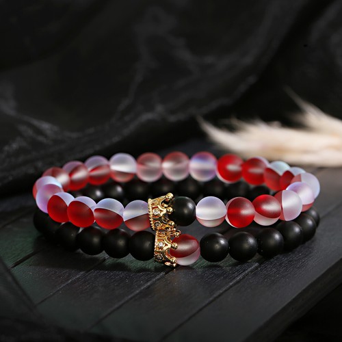 Couple His & Hers Distance Healing Bracelet Black Red Lava Bead Matching YinYang - Picture 155 of 156
