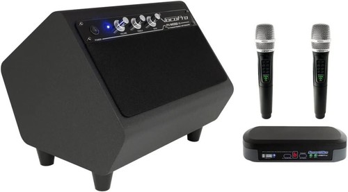 VocoPro Karaoke Mixer with Two Wireless Microphones and 100W 2.1 Powered Speaker - Picture 6 of 9
