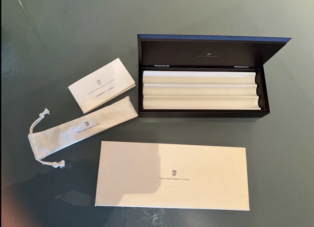 New Graf von Faber Castell 3 Pen Box Precious Wood & Gift Box