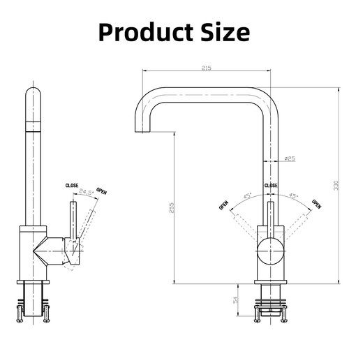 Kitchen Faucet Stainless Steel Brushed Hot and Cold Water for Kitchen Sink - Picture 8 of 9